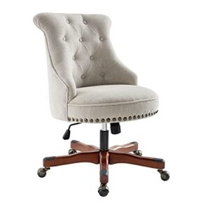 linon the talia beige adjustable seat height office chair