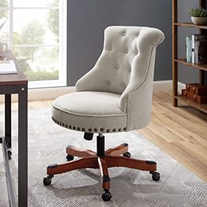 Linon The Talia Beige Adjustable Seat Height Office Chair