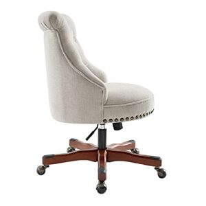 Linon The Talia Beige Adjustable Seat Height Office Chair