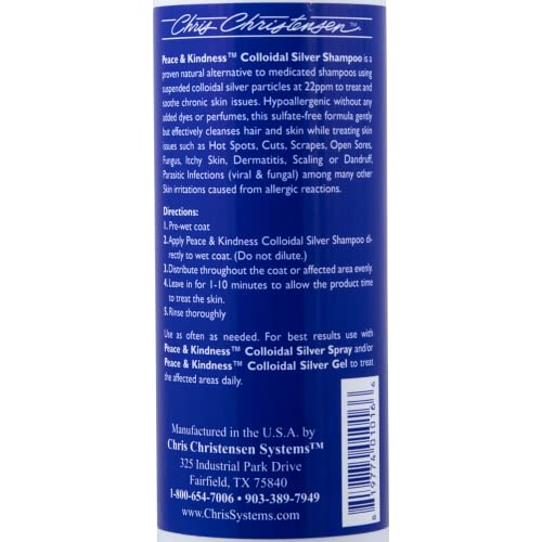 Chris Christensen Peace & Kindness Dog Shampoo, Groom Like a Professional, All Natural, Hypo-Allergenic, Soothes Skin, Safe on Dogs, Cats, and Horses, Made in USA, 16 oz