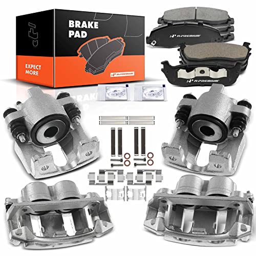 A-Premium Front & Rear Disc Brake Calipers with Ceramic Pads Compatible with Ford F-150 1999-2003 & Lincoln Blackwood 2002-2002 12-PC Set