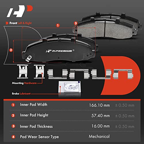 A-Premium Front & Rear Disc Brake Calipers with Ceramic Pads Compatible with Ford F-150 1999-2003 & Lincoln Blackwood 2002-2002 12-PC Set