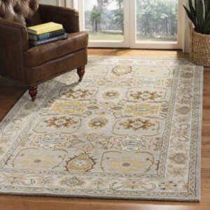 safavieh heritage collection 9′ x 12′ light grey/grey hg734c handmade traditional oriental premium wool area rug