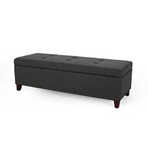 christopher knight home obert ottoman, dark gray