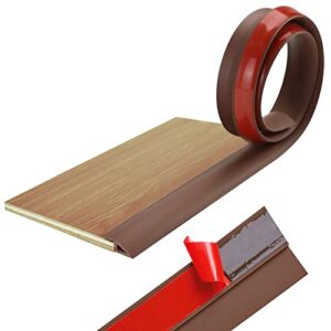 socein floor transition strip self adhesive pvc carpet edging trim doorway threshold strip carpet to tile transition piece suitable for cover height less than 0.35″/9mm (7ft, brown)