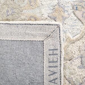 SAFAVIEH Glamour Collection 5' x 8' Grey/Blue GLM622F Handmade Premium Wool Area Rug