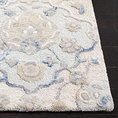 SAFAVIEH Glamour Collection 5' x 8' Grey/Blue GLM622F Handmade Premium Wool Area Rug