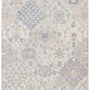 SAFAVIEH Glamour Collection 5' x 8' Grey/Blue GLM622F Handmade Premium Wool Area Rug