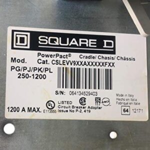 Square D 1200A CSLEVV9XXAXXXXXFXX PowerPact Breaker Cradle Chassis 250-1200 Amp