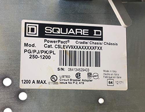 Square D 1200A CSLEVV9XXAXXXXXFXX PowerPact Breaker Cradle Chassis 250-1200 Amp