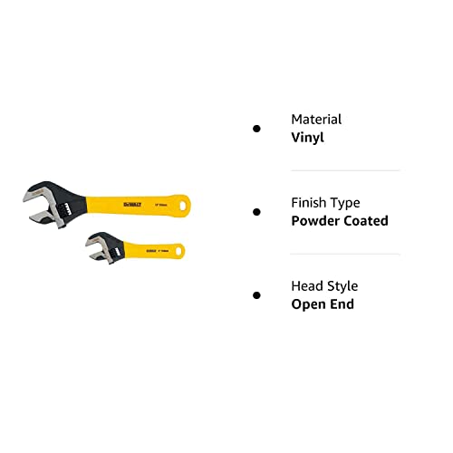 Dewalt DWHT75497 2 Pc. Dip Grip Adjustable Wrench, Yellow