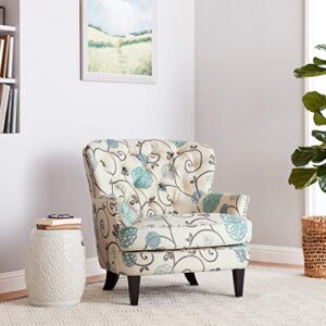 Christopher Knight Home Tafton Fabric Club Chair, White / Blue Floral