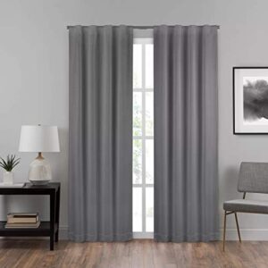 brayden studio wegner solid color 63 inch room darkening thermal single curtain panel in charcoal