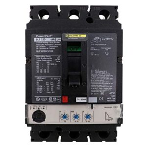 square d hjp36100cu33x powerpact circuit breaker, hj-150, 3-pole, 100a, 600v