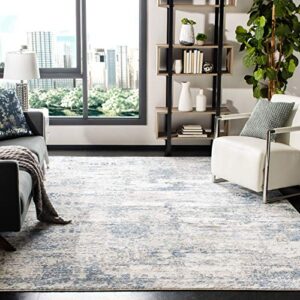 safavieh amelia collection 9′ x 12′ ivory/blue ala700a modern abstract non-shedding living room bedroom dining home office area rug
