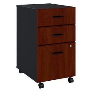 bush business furniture series a 3 drawer mobile file cabinet, hansen cherry/galaxy