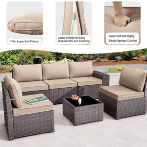 Piltwoff 2023 New 6 Pieces Outdoor Furniture Patio Set, Modern All-Weather Patio Furniture Sets,Garden/Backyard/Balcony Patio Conversation Set