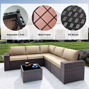 Piltwoff 2023 New 6 Pieces Outdoor Furniture Patio Set, Modern All-Weather Patio Furniture Sets,Garden/Backyard/Balcony Patio Conversation Set