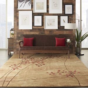 nourison somerset rustic latte 7’9″ x 10’10” area-rug, easy-cleaning, non shedding, bed room, living room, dining room, kitchen (8×11)