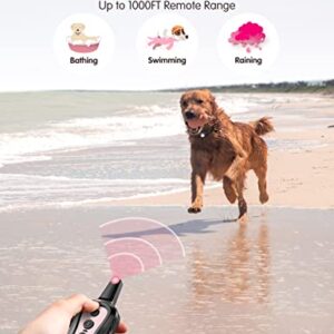 PATPET Dog Training Collar with Remote(8-100 lbs), Rechargeable Shock Collar for Medium Dogs, Up to 1000 ft Remote Range IPX7 Waterproof Dog Shock Collar