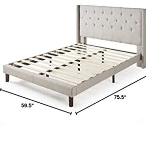ZINUS Annette Upholstered Platform Bed Frame / Mattress Foundation / Wood Slat Support / No Box Spring Needed / Easy Assembly, Full