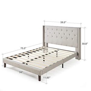 ZINUS Annette Upholstered Platform Bed Frame / Mattress Foundation / Wood Slat Support / No Box Spring Needed / Easy Assembly, Full