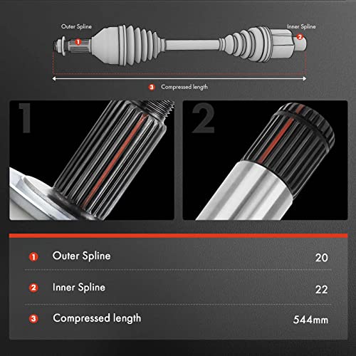 A-Premium CV Axle Shaft Assembly Compatible with Polaris Sportsman 450/570/ETX/SP 570/X2 570, Front & Rear 4-PC Set