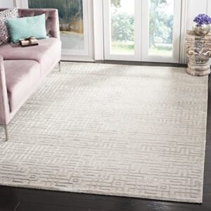 safavieh tibetan collection 8′ x 10′ grey tb426d hand-knotted wool & viscose living room dining bedroom area rug