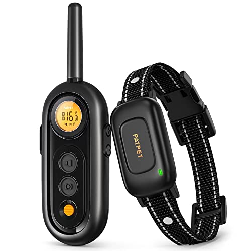 PATPET Dog Shock Collar for Medium Dogs- Dog Training Collar with Remote, Shock Collar for Small Dogs 5-15lbs, Rechargeable IPX7 Waterproof with Beep Vibration Shock Modes