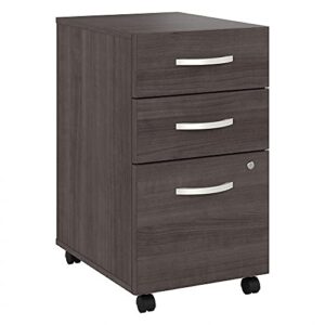 bush business furniture hybrid 3 drawer mobile file cabinet-assembled, storm gray