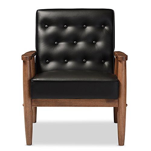 Baxton Studio BBT8013-Black Chair armchairs,Wood, Black