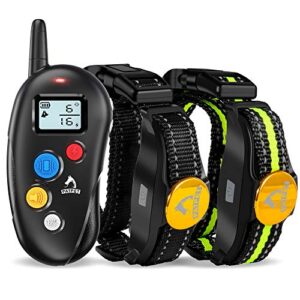 patpet dog training collar with remote – rechargeable shock collar for medium large dogs 1000ft remote range 3 training modes