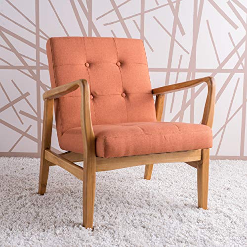 Christopher Knight Home Brayden Fabric Club Chair, Orange 28.25D x 25.25W x 31.25H in