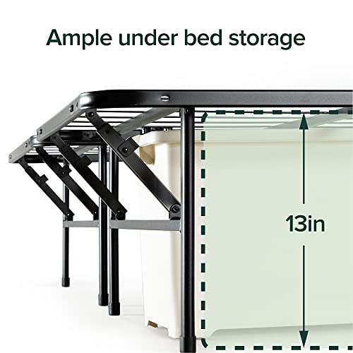 ZINUS SmartBase Tool-Free Assembly Mattress Foundation / 14 Inch Metal Platform Bed Frame / No Box Spring Needed / Sturdy Steel Frame / Underbed Storage, Full,Black