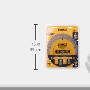 DEWALT 10-Inch Miter / Table Saw Blades, 60-Tooth Crosscutting & 32-Tooth General Purpose, Combo Pack (DW3106P5)