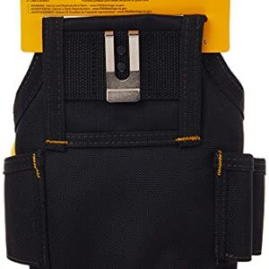 Custom Leathercraft DEWALT DG5103 Small Durable Maintenance and Electrician's Pouch with Pockets for Tools, Flashlight, Keys, Black