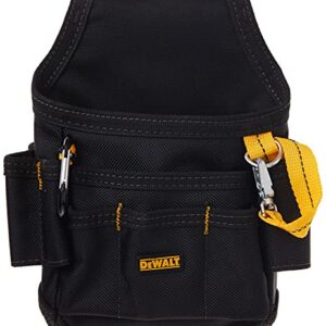 Custom Leathercraft DEWALT DG5103 Small Durable Maintenance and Electrician's Pouch with Pockets for Tools, Flashlight, Keys, Black