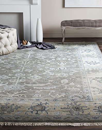 Safavieh Oushak Collection 9' x 12' Charcoal/Sandstone OSH235A Hand-Knotted Traditional Oriental Wool Living Room Dining Bedroom Area Rug