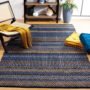 safavieh natura collection 3′ x 5′ blue/orange nat932m handmade contemporary geometric area rug