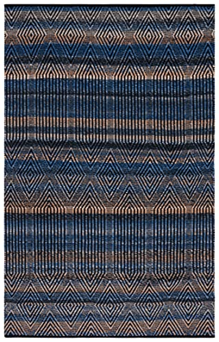 Safavieh Natura Collection 3' x 5' Blue/Orange NAT932M Handmade Contemporary Geometric Area Rug