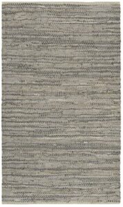 safavieh vintage leather collection 2′ x 3′ grey vtl105a handmade leather accent rug