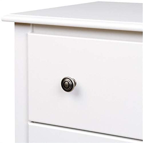 Prepac Monterey 6 Drawer Tall Chest For Bedroom, Dresser, 17.75" D x 23.25" W x 53" H, White