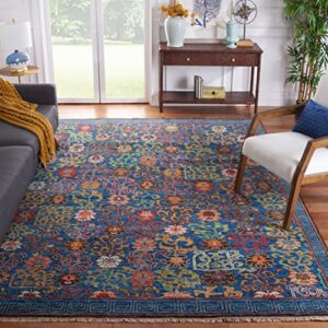 safavieh sultanabad collection 8′ x 10′ blue/rust sul1101m hand-knotted traditional oriental wool area rug