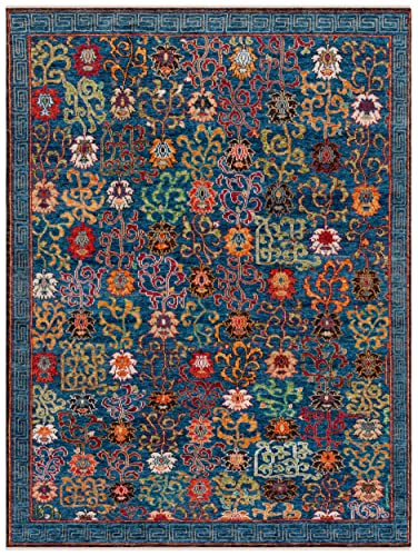 Safavieh Sultanabad Collection 8' x 10' Blue/Rust SUL1101M Hand-Knotted Traditional Oriental Wool Area Rug