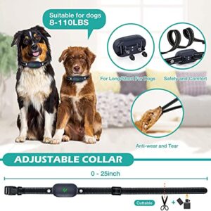 Dog Shock Collar, Electric Dog Training Collar with Remote 2680FT, IPX7 Waterproof Bark Vibrating Dog Collar with 4 Training Modes, Rechargeable E-Collar for All Breeds, Sizes