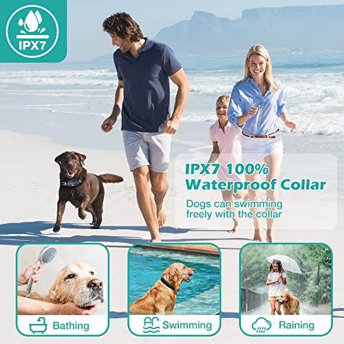 Dog Shock Collar, Electric Dog Training Collar with Remote 2680FT, IPX7 Waterproof Bark Vibrating Dog Collar with 4 Training Modes, Rechargeable E-Collar for All Breeds, Sizes