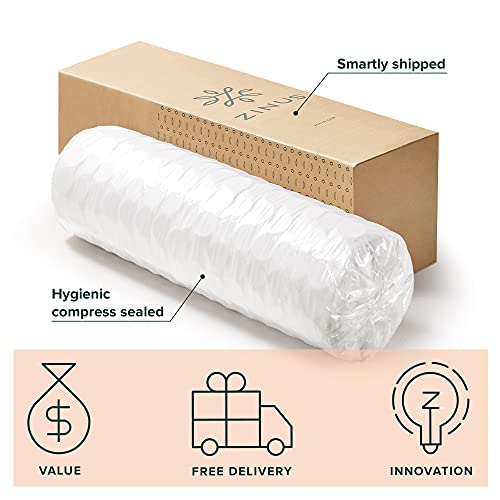 Zinus 6 Inch Foam and Spring Mattress / CertiPUR-US Certified Foams / Mattress-in-a-Box, Full (Off-White)