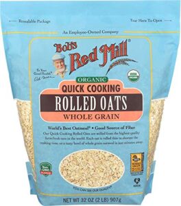 bob’s red mill organic quick cooking rolled oats (32 ounce, pack of 2)