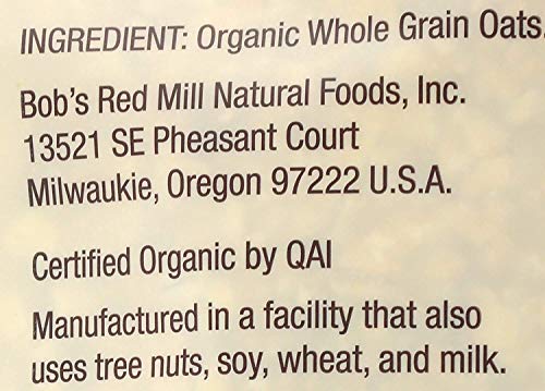 Bob's Red Mill Organic Quick Cooking Rolled Oats (32 Ounce, Pack of 2)