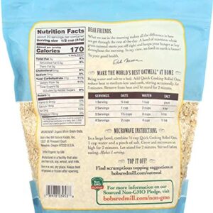 Bob's Red Mill Organic Quick Cooking Rolled Oats (32 Ounce, Pack of 2)